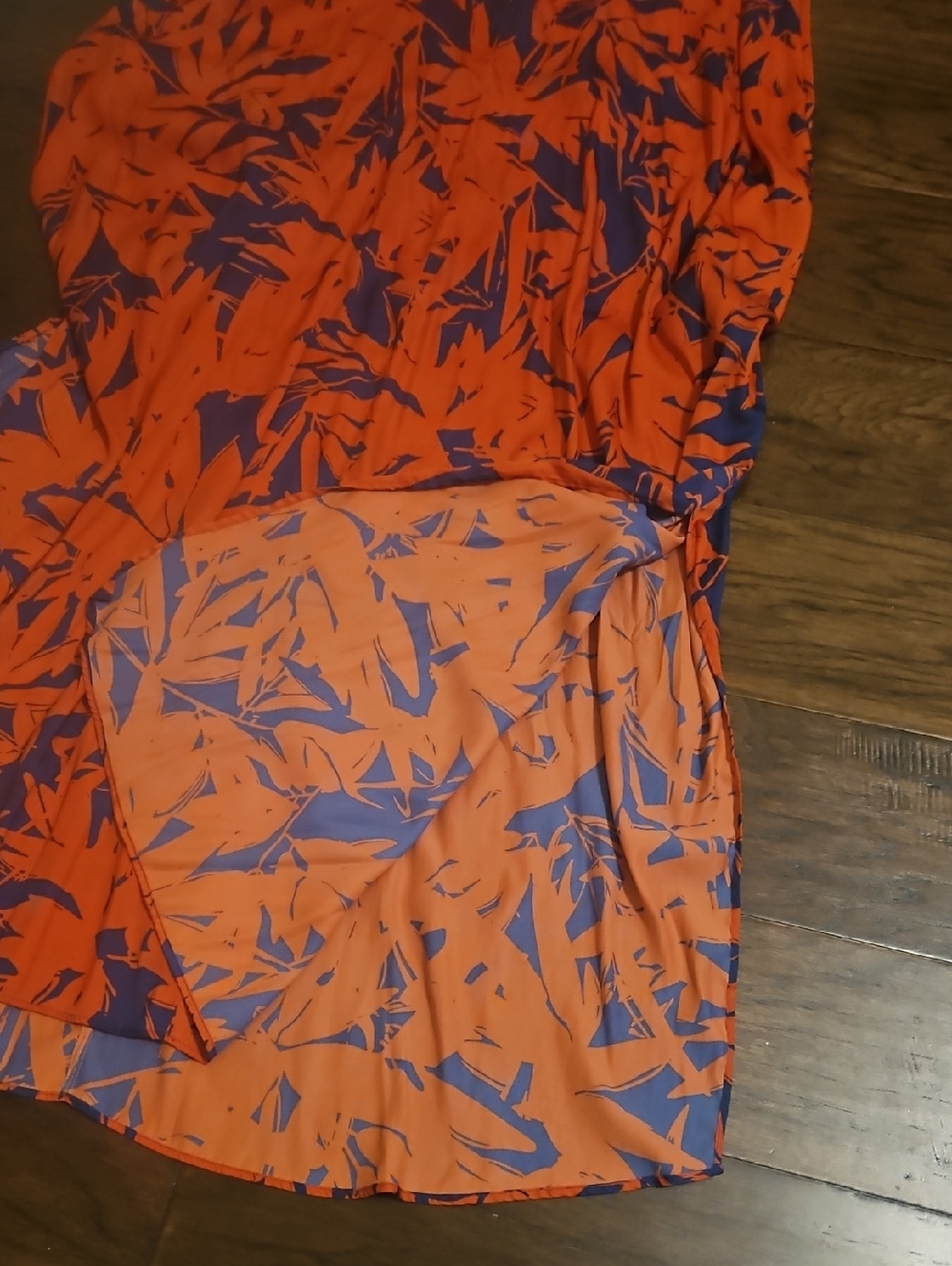 Vibrant Orange & Purple Tropical Maxi Dress - Picture 6 of 7
